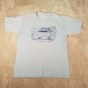 VTG 80s Distressed Roadkill Paper Thin Parody Funny Shirt Sz L Jerzees THRASHED